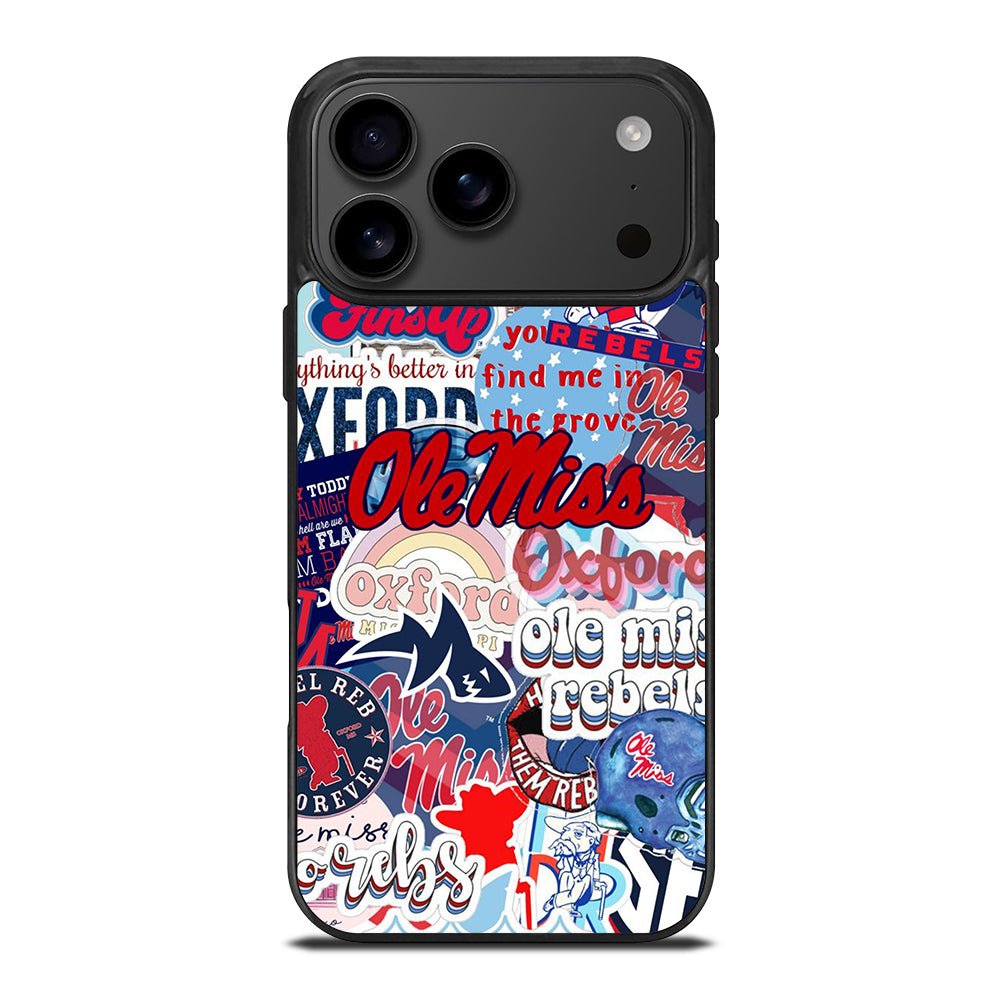 OLE MISS UNIVERSITY FOOTBALL LOGO PATTERN iPhone 17 Pro Max Case Cover