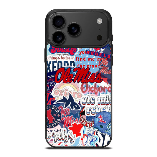 OLE MISS UNIVERSITY FOOTBALL LOGO PATTERN iPhone 17 Pro Max Case Cover