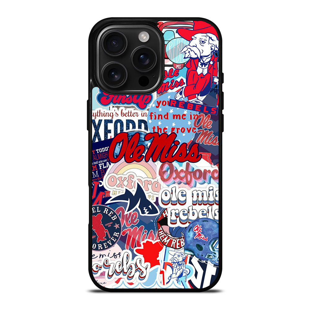 OLE MISS UNIVERSITY FOOTBALL LOGO PATTERN iPhone 16 Pro Max Case Cover