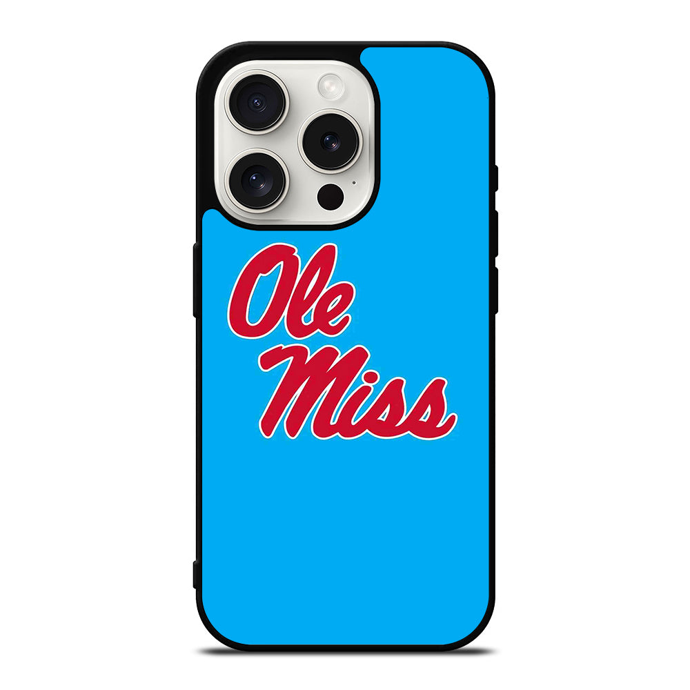OLE MISS UNIVERSITY FOOTBALL LOGO iPhone 15 Pro Case Cover