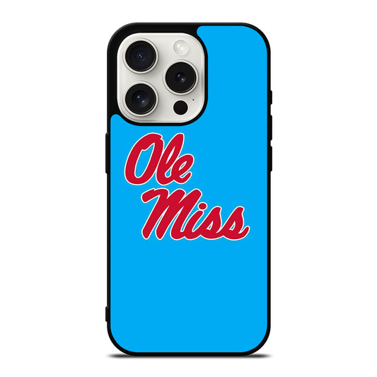 OLE MISS UNIVERSITY FOOTBALL LOGO iPhone 15 Pro Case Cover