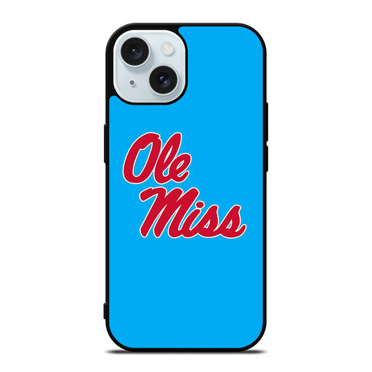 OLE MISS UNIVERSITY FOOTBALL LOGO iPhone 15 Case Cover