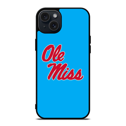 OLE MISS UNIVERSITY FOOTBALL LOGO iPhone 15 Plus Case Cover