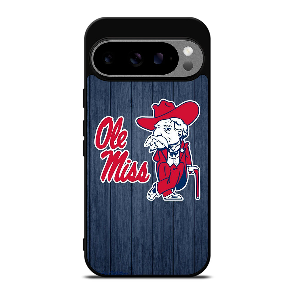 OLE MISS UNIVERSITY FOOTBALL WOODEN LOGO Google Pixel 9 Pro XL Case Cover
