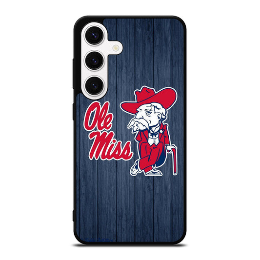 OLE MISS UNIVERSITY FOOTBALL WOODEN LOGO Samsung Galaxy S24 Case Cover