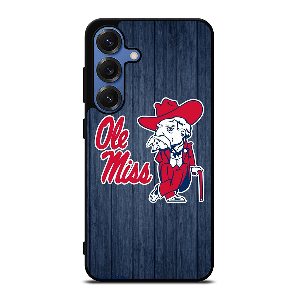 OLE MISS UNIVERSITY FOOTBALL WOODEN LOGO Samsung Galaxy S26 Case Cover