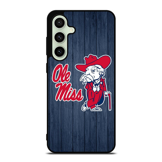OLE MISS UNIVERSITY FOOTBALL WOODEN LOGO Samsung Galaxy S24 FE Case Cover