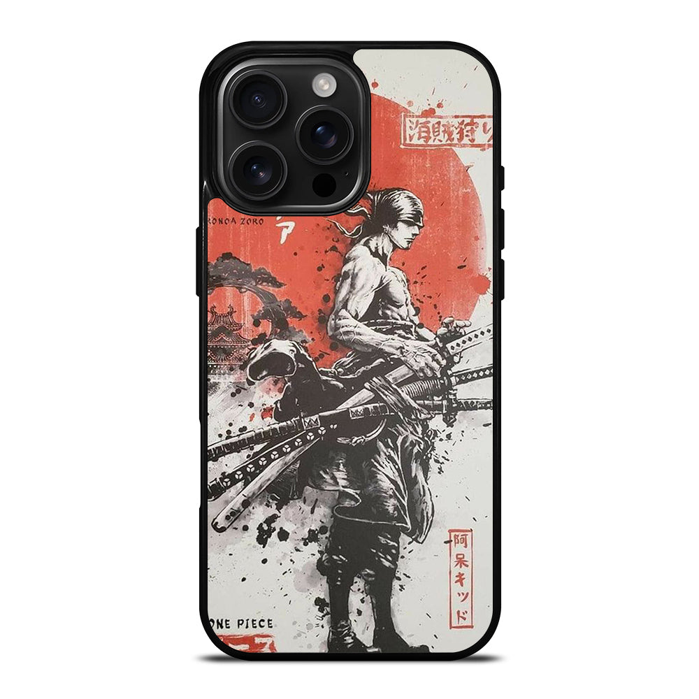 ONE PIECE ZORO ART ANIME iPhone 16 Pro Max Case Cover