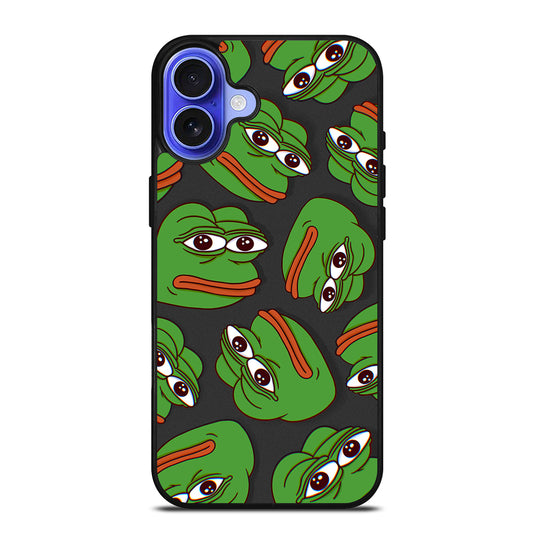 PEPE THE SMUG FROG PATTERN 2 iPhone 16 Case Cover