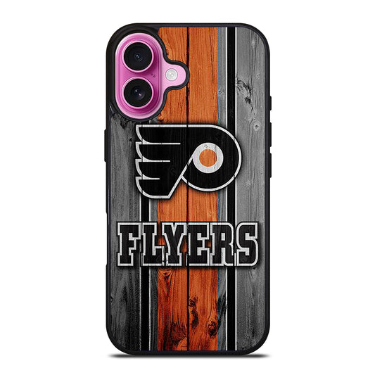 PHILADELPHIA FLYERS WOODEN LOGO iPhone 16 Plus Case Cover