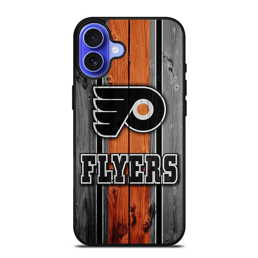 PHILADELPHIA FLYERS WOODEN LOGO iPhone 16 Case Cover