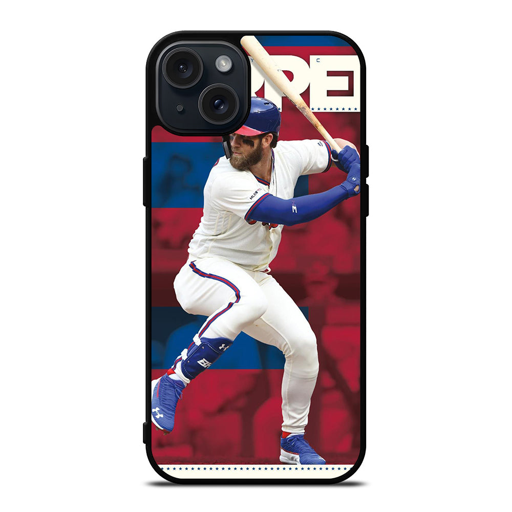 PHILADELPHIA PHILLIES BRYCE HARPER BASEBALL iPhone 15 Plus Case Cover