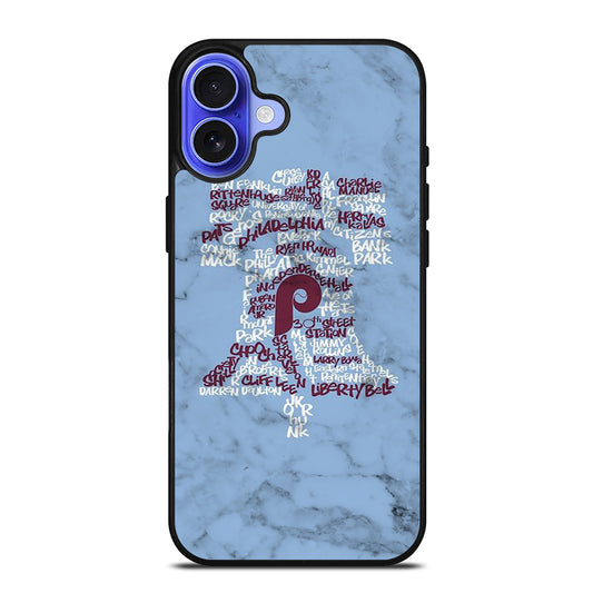PHILADELPHIA PHILLIES MARBLE LOGO 2 iPhone 16 Case Cover