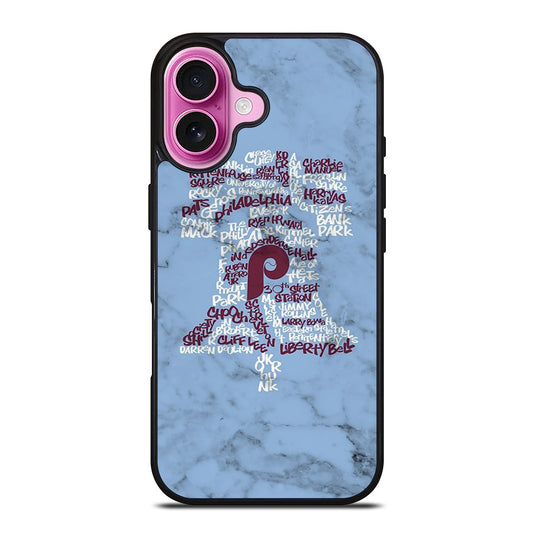 PHILADELPHIA PHILLIES MARBLE LOGO 2 iPhone 16 Plus Case Cover