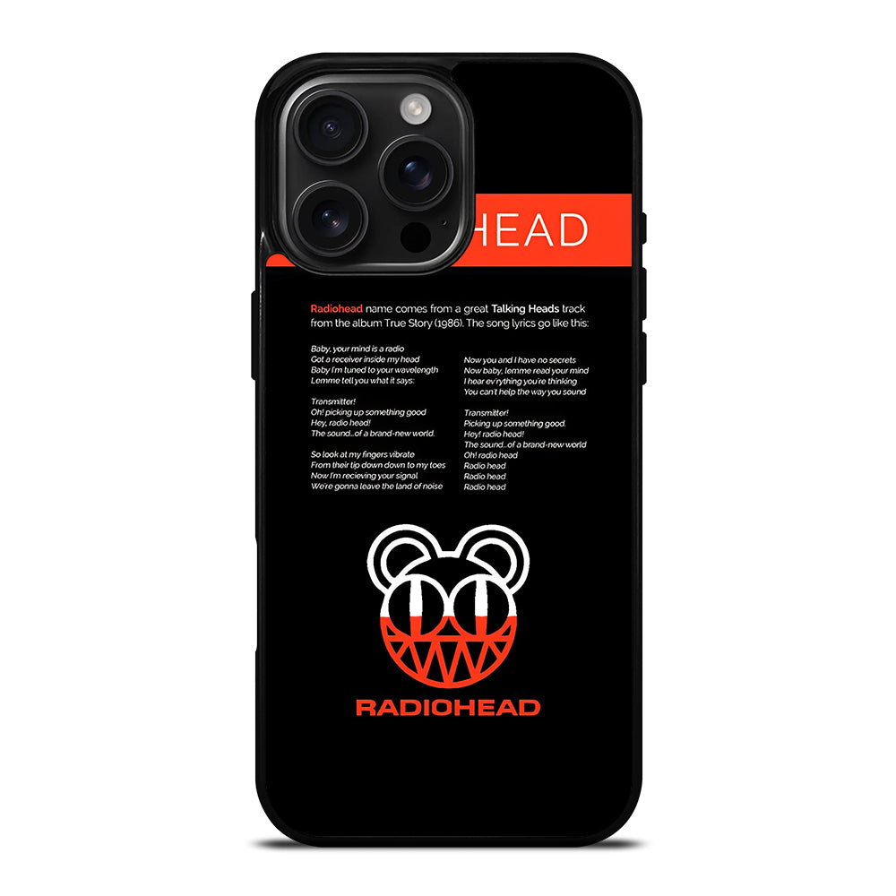 RADIOHEAD BAND LYRIC iPhone 16 Pro Max Case Cover