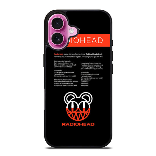 RADIOHEAD BAND LYRIC iPhone 16 Plus Case Cover