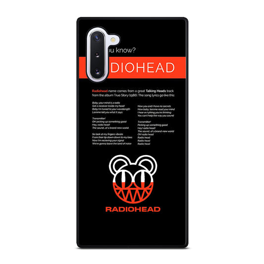 RADIOHEAD BAND LYRIC Samsung Galaxy Note 10 Case Cover