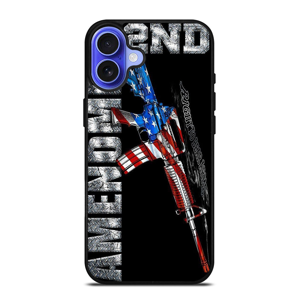 SECOND AMENDMENT AMERICAN GUN LOGO 2 iPhone 16 Case Cover