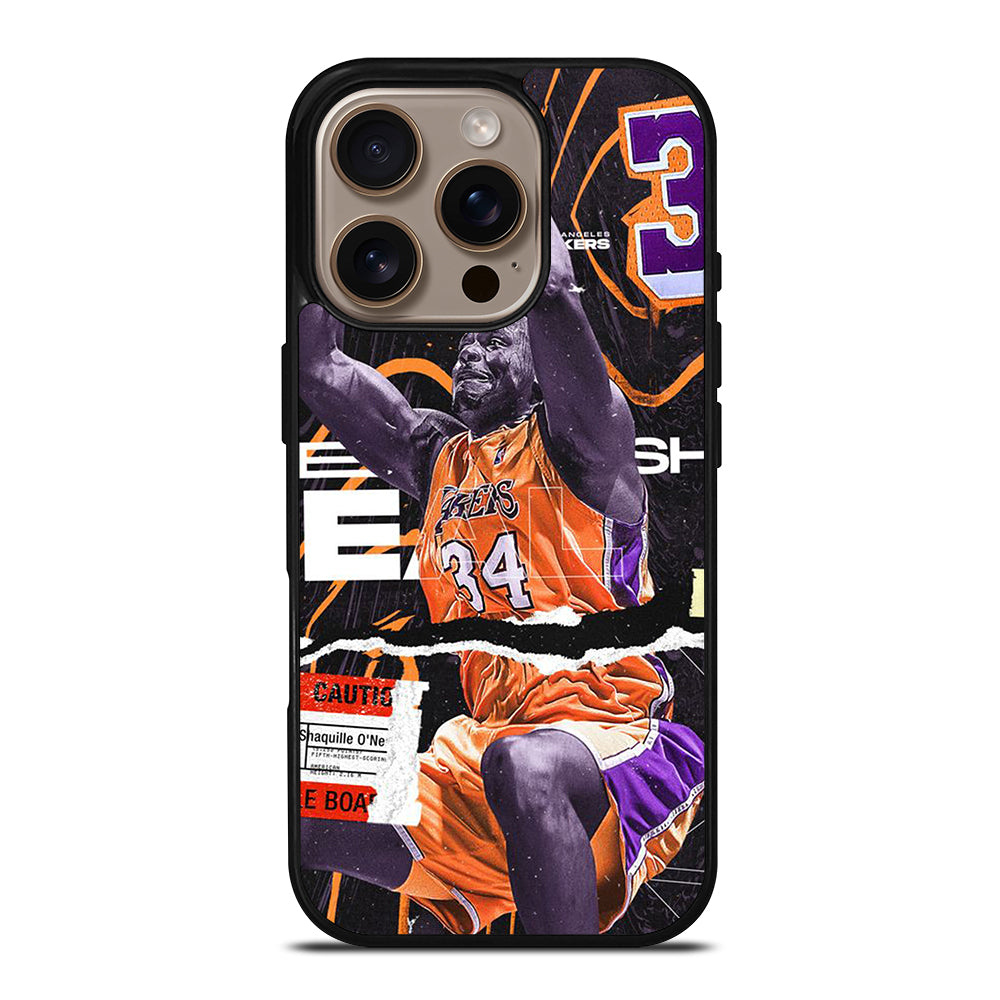 SHAQUILLE O'NEAL 34 LA LAKERS NBA BASKETBALL iPhone 16 Pro Case Cover