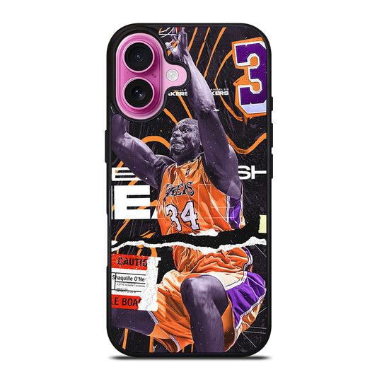 SHAQUILLE O'NEAL 34 LA LAKERS NBA BASKETBALL iPhone 16 Plus Case Cover