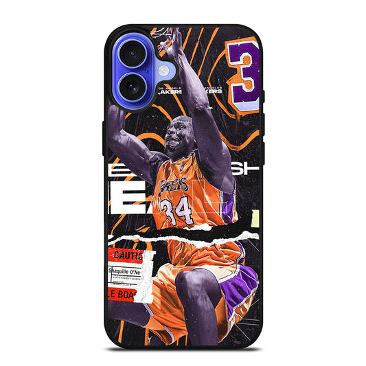 SHAQUILLE O'NEAL 34 LA LAKERS NBA BASKETBALL iPhone 16 Case Cover