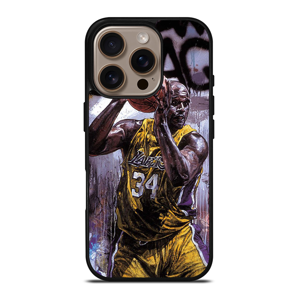 SHAQUILLE O'NEAL LA LAKERS ART iPhone 16 Pro Case Cover