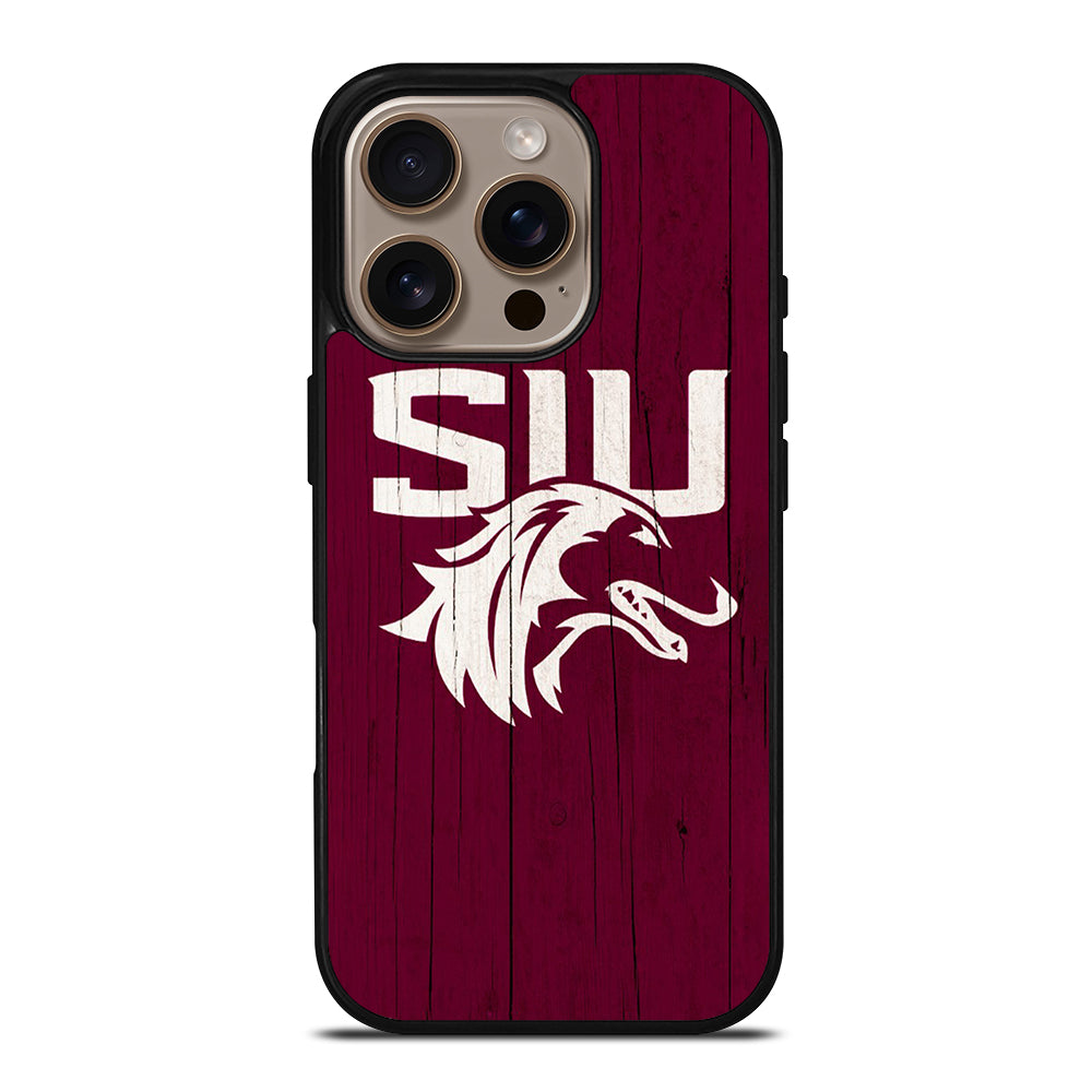 SOUTHERN ILLINOIS SALUKIS WOODEN LOGO iPhone 16 Pro Case Cover