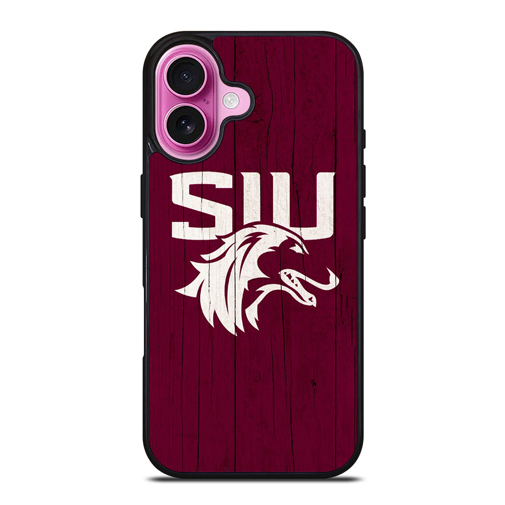 SOUTHERN ILLINOIS SALUKIS WOODEN LOGO iPhone 16 Plus Case Cover
