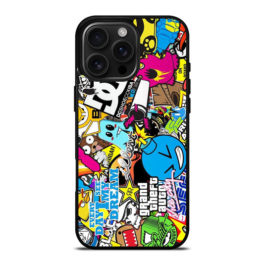 STICKER BOMB DC PATTERN 1 iPhone 16 Pro Max Case Cover