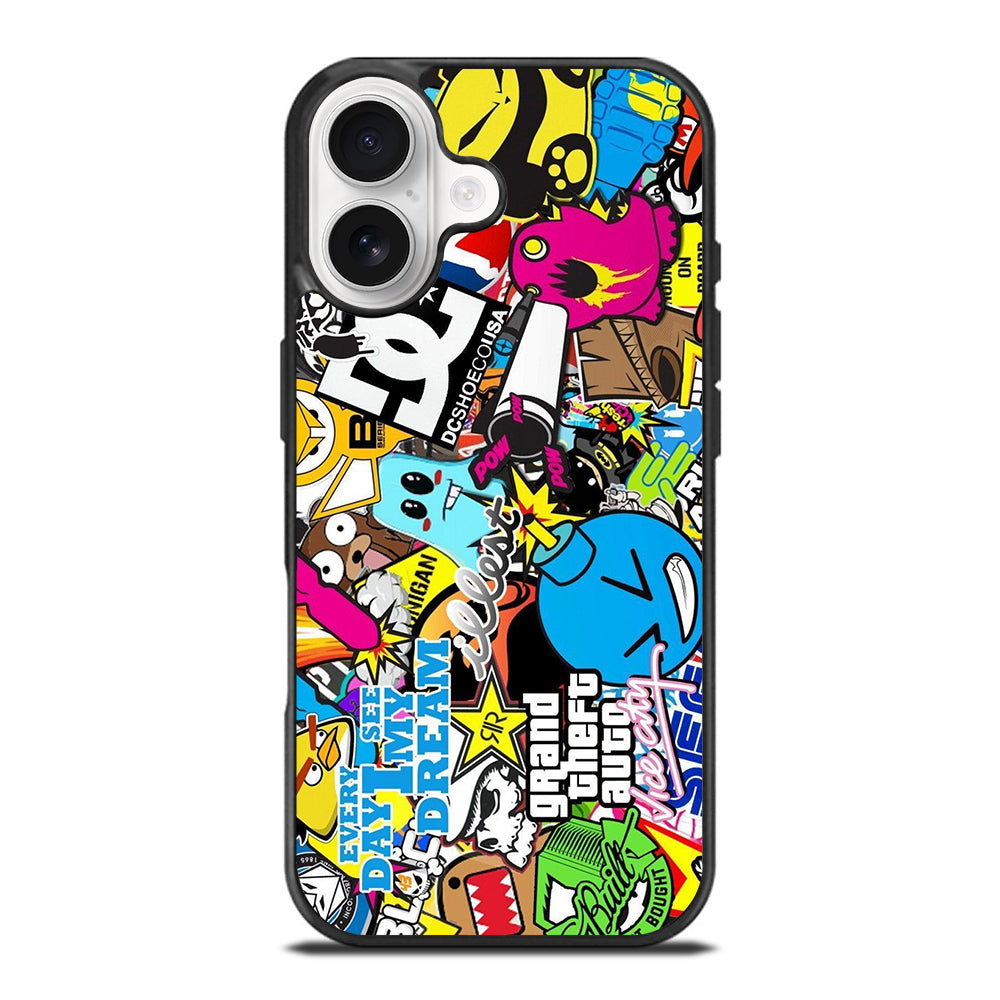 STICKER BOMB DC PATTERN 1 iPhone 17 Case Cover