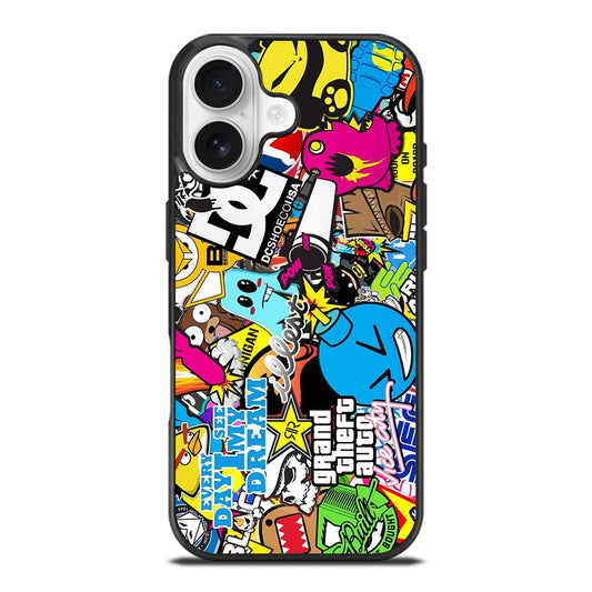 STICKER BOMB DC PATTERN 1 iPhone 17 Case Cover