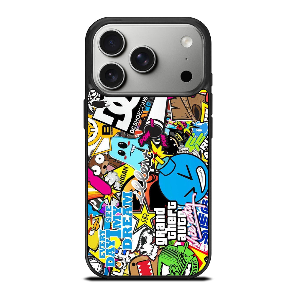 STICKER BOMB DC PATTERN 1 iPhone 17 Pro Case Cover
