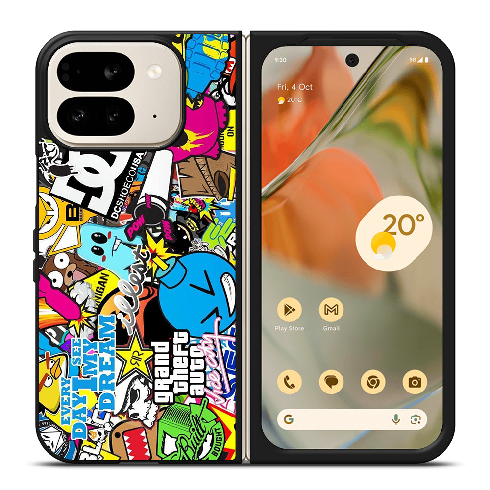 STICKER BOMB DC PATTERN 1 Google Pixel 9 Pro Fold Case Cover