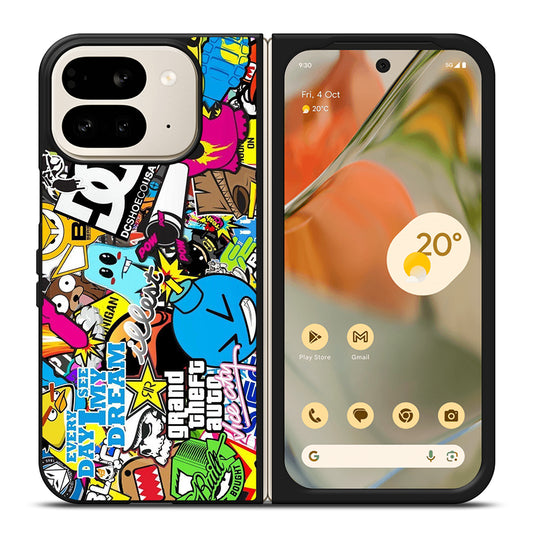STICKER BOMB DC PATTERN 1 Google Pixel 9 Pro Fold Case Cover