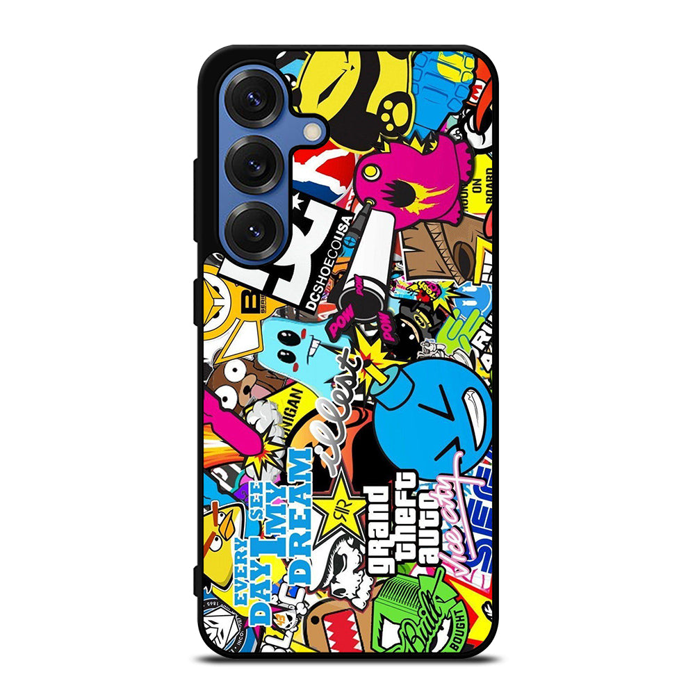 STICKER BOMB DC PATTERN 1 Samsung Galaxy S25 Case Cover