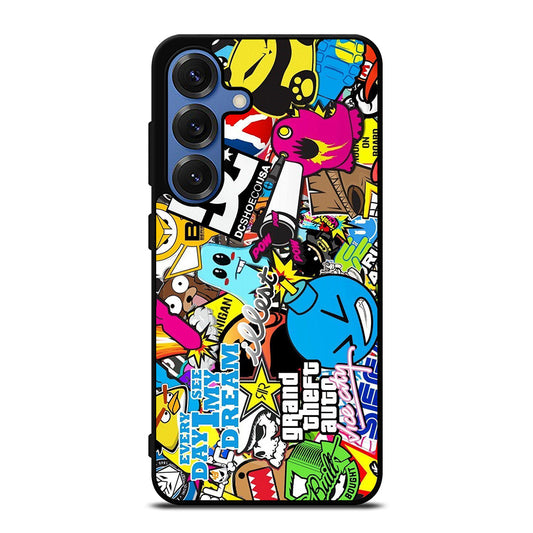 STICKER BOMB DC PATTERN 1 Samsung Galaxy S25 Case Cover