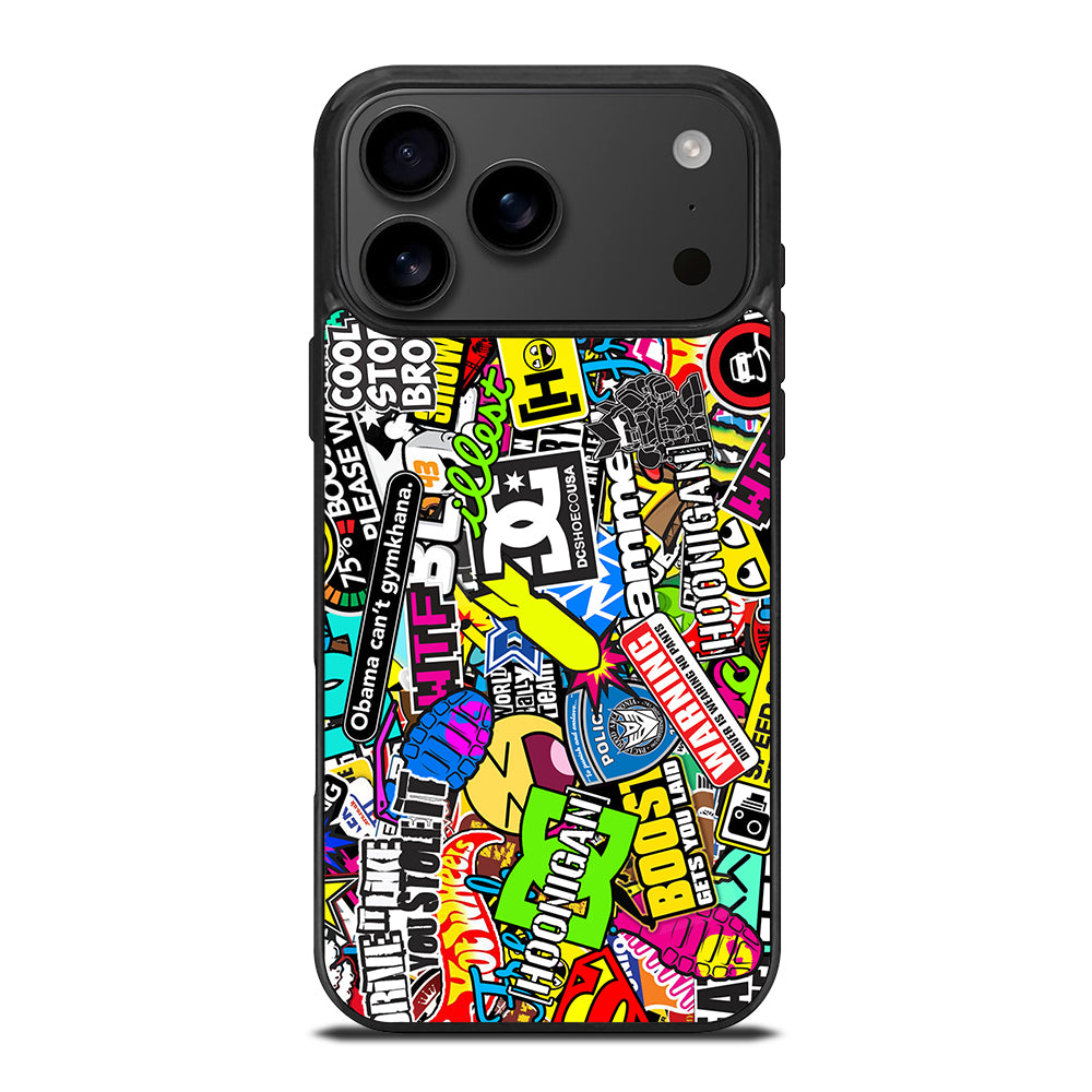 STICKER BOMB DC PATTERN 2 iPhone 17 Pro Max Case Cover