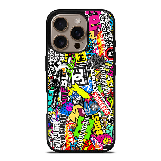 STICKER BOMB DC PATTERN 2 iPhone 16 Pro Case Cover