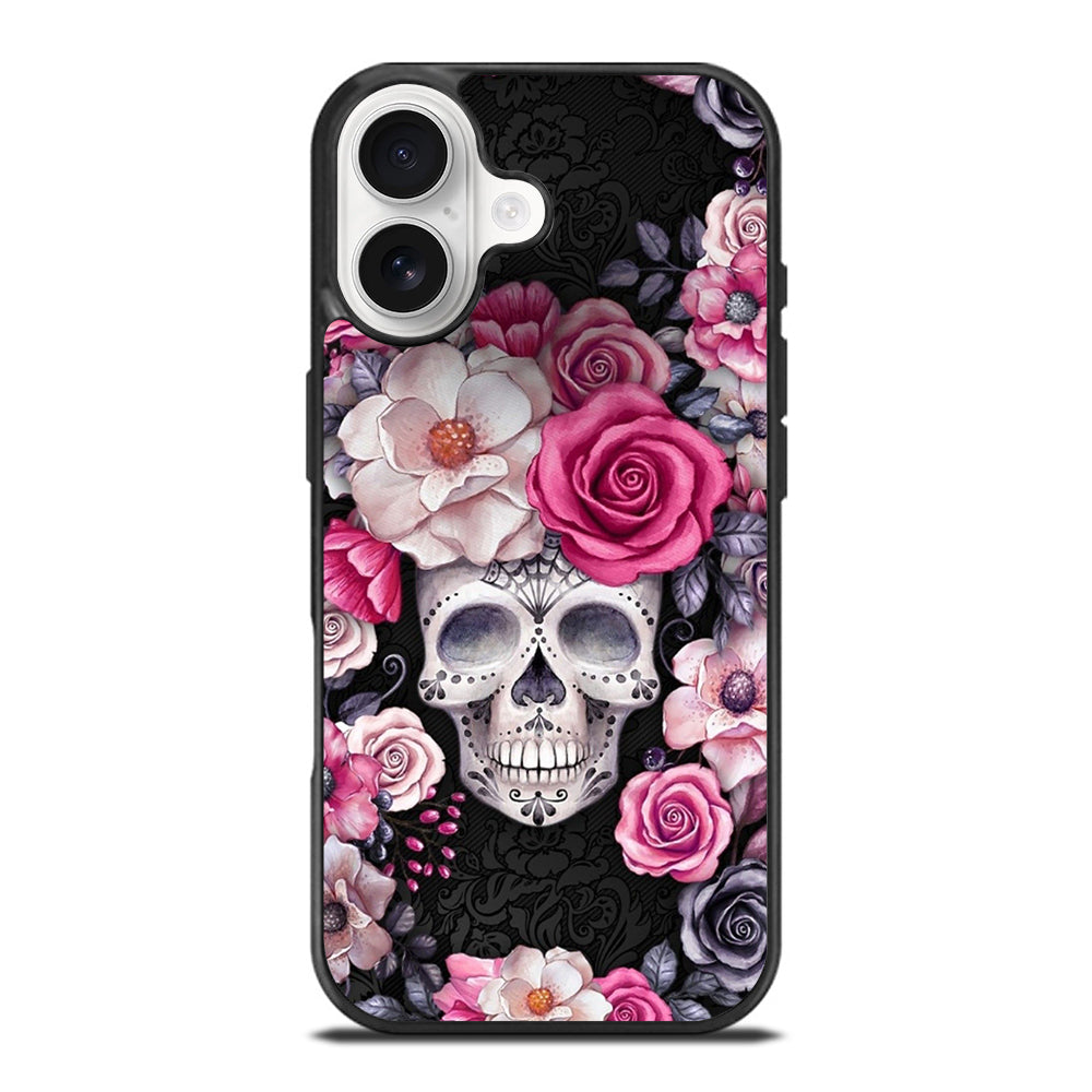 SUGAR SKULL FLOWER ROSE iPhone 17 Case Cover
