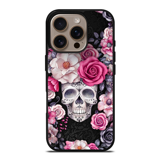 SUGAR SKULL FLOWER ROSE iPhone 16 Pro Case Cover