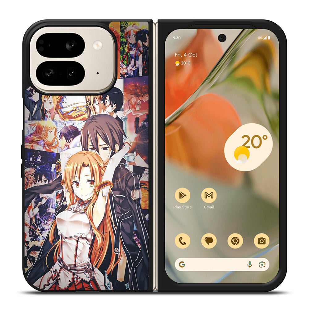 SWORD ART ONLINE KIRITO AND ASUNA COLLAGE Google Pixel 9 Pro Fold Case Cover
