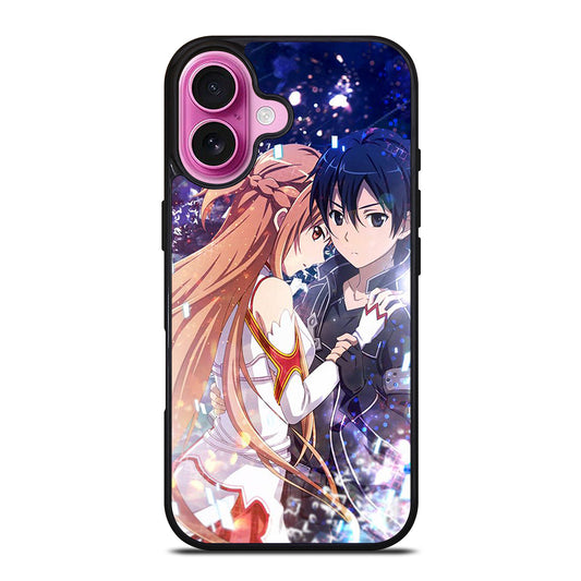 SWORD ART ONLINE KIRITO AND ASUNA LOVE ANIME iPhone 16 Plus Case Cover