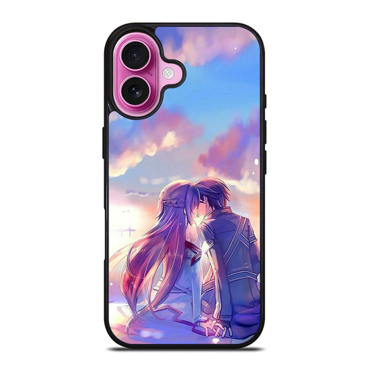 SWORD ART ONLINE KIRITO AND ASUNA LOVE ART iPhone 16 Plus Case Cover