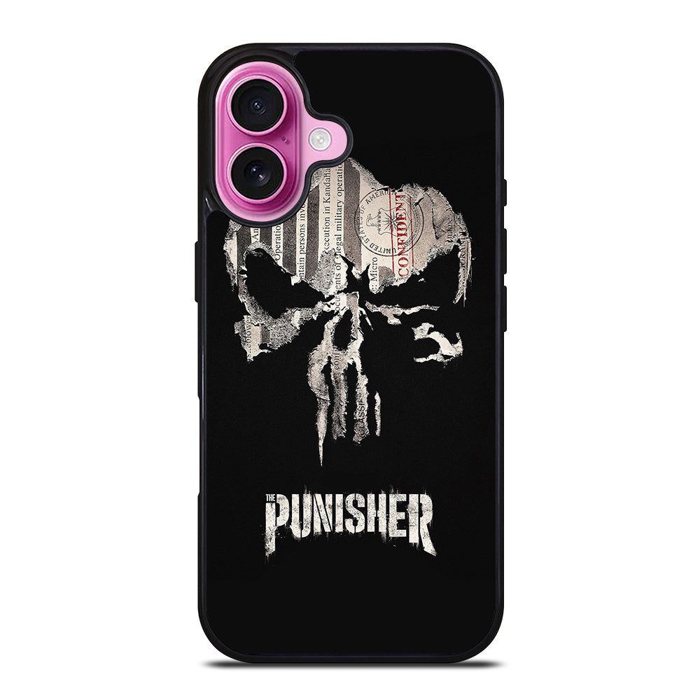 THE PUNISHER MARVEL BLACK LOGO iPhone 16 Plus Case Cover