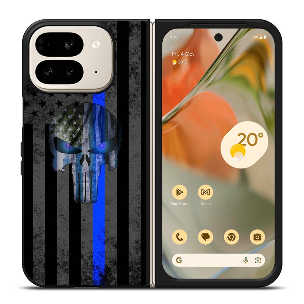 THIN BLUE LINE PUNISHER AMERICAN STRIPE LOGO Google Pixel 9 Pro Fold Case Cover