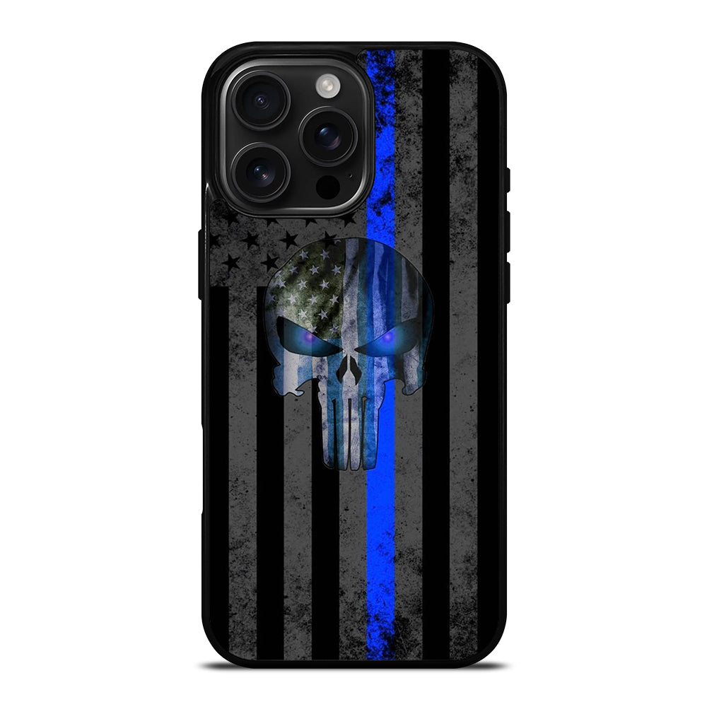 THIN BLUE LINE PUNISHER AMERICAN STRIPE LOGO iPhone 16 Pro Max Case Cover