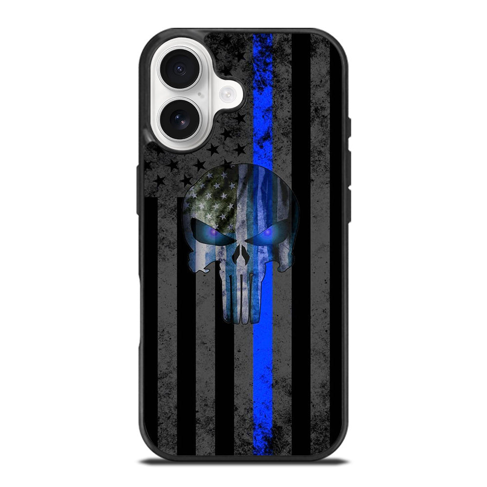 THIN BLUE LINE PUNISHER AMERICAN STRIPE LOGO iPhone 17 Case Cover