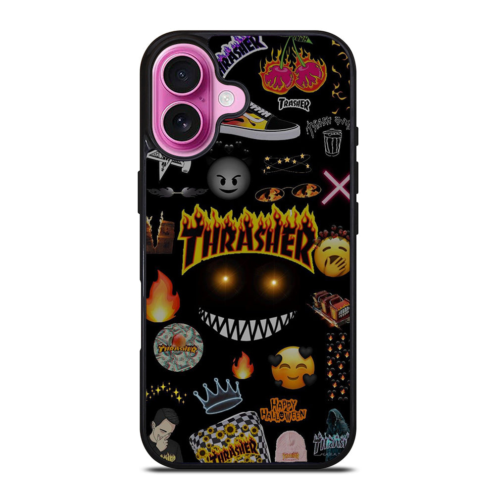 THRASER SKATEBOARD PATTERN iPhone 16 Plus Case Cover