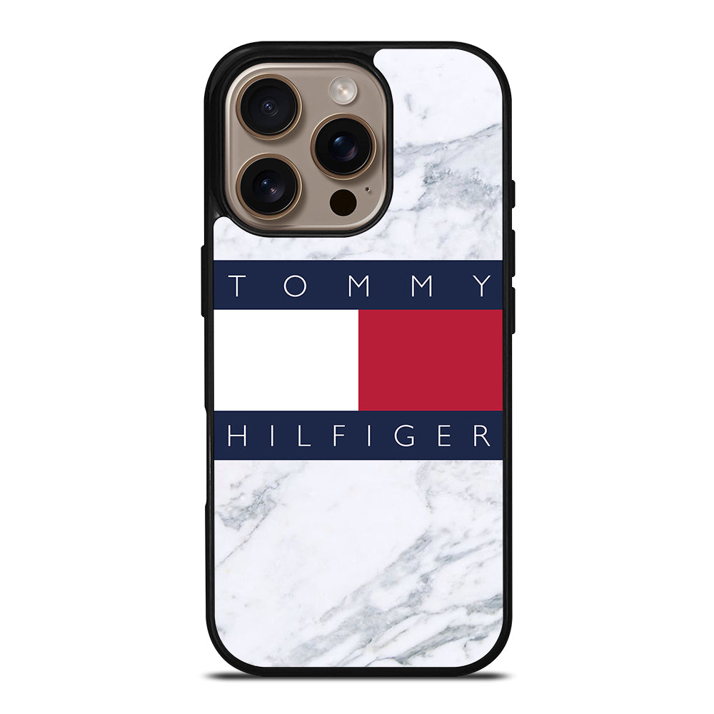 TOMMY HILFIGER WHITE MARBLE iPhone 16 Pro Case Cover