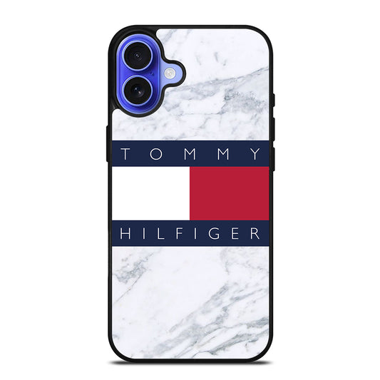 TOMMY HILFIGER WHITE MARBLE iPhone 16 Case Cover